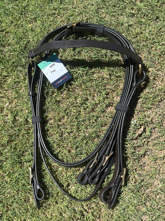 Baracoo Bridle - Full - Leather - Dark Brown with Reins