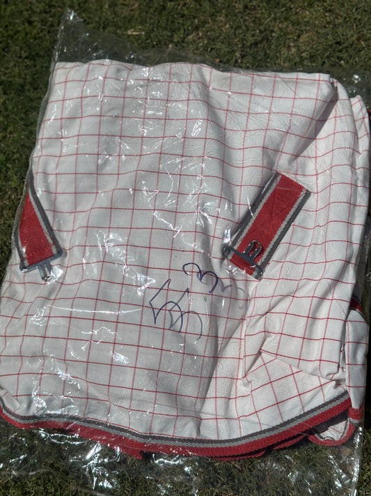 5' 3" cotton combo - white with red