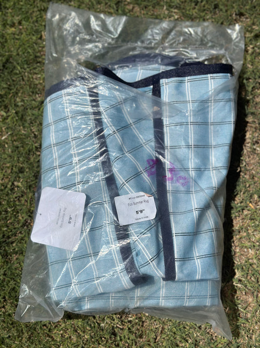 5' 9" cotton rug (not combo) - Blue